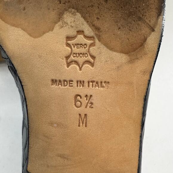 Vintage Womens Saks Fifth Avenue Folio Black Genuine Crocodile Loafer, Sz. 6.5M - Picture 4 of 6